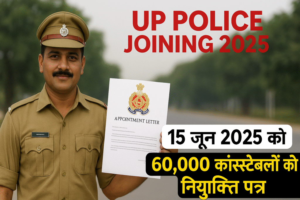 UP Police Joining 2025: 15 जून 2025 को 60,000 कांस्टेबलों को नियुक्ति पत्र